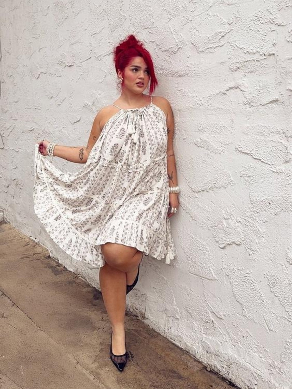Brand New Torrid Festi White Tassel Dress Floral Halter Size 5